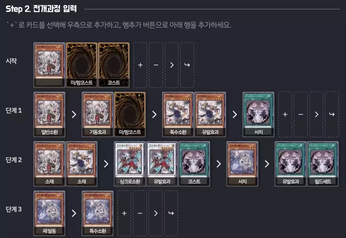 유희왕 전개표 생성기